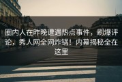 圈内人在昨晚遭遇热点事件，刷爆评论，秀人网全网炸锅！内幕揭秘全在这里
